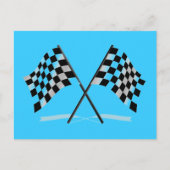 チェック模様の旗の競争 ポストカード (正面)