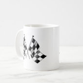 チェック模様の旗 コーヒーマグカップ (正面左)