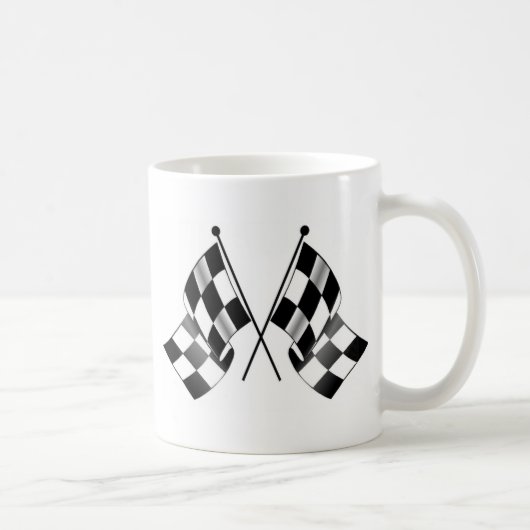 チェック模様の旗 コーヒーマグカップ (右)