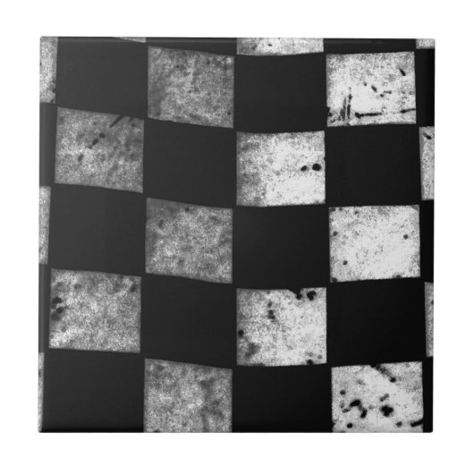 チェック模様の旗 タイル (正面)