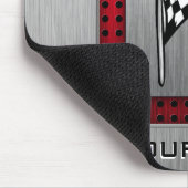 チェック模様の旗; ブラシをかけられたアルミニウム一見 マウスパッド (コーナー)