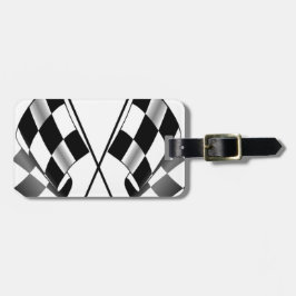 チェック模様の旗 ラゲッジタグ
