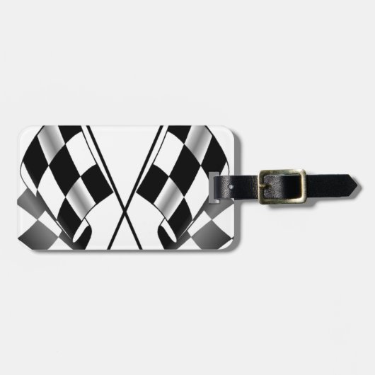 チェック模様の旗 ラゲッジタグ (正面横)
