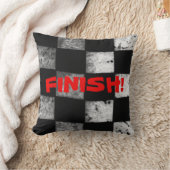 チェック模様の旗"終わり!" 枕 (ブランケット)