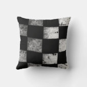 チェック模様の旗"終わり!" 枕 (裏面)