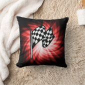 チェック模様の旗; 赤い クッション (ブランケット)