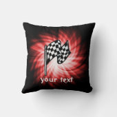 チェック模様の旗; 赤い クッション (裏面)