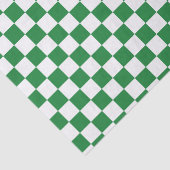 チェック模様の深緑色および白い 薄葉紙 (詳細)