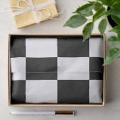 チェック模様の白黒ティッシュペーパー 薄葉紙 (ギフト)