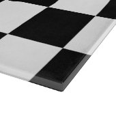 チェック模様の白黒 カッティングボード (角)