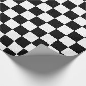 チェック模様の白黒 ラッピングペーパー (角)