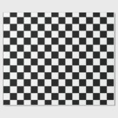 チェック模様の白黒 ラッピングペーパー (フラット)