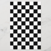 チェック模様の白黒 便箋 (正面)