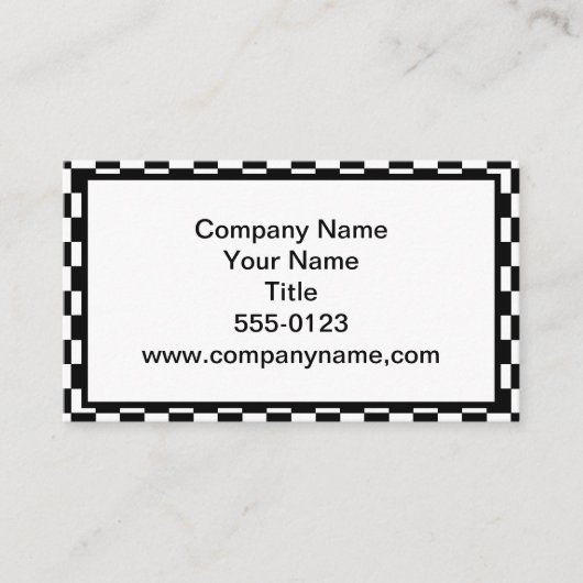 チェック模様の白黒 名刺 (正面)