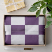 チェック模様の紫色および白いティッシュペーパー 薄葉紙 (ギフト)