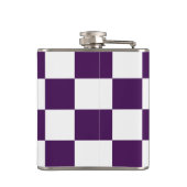 チェック模様の紫色および白い フラスク (裏面)