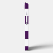 チェック模様の紫色および白い Case-Mate iPhoneケース (裏面 / 左)