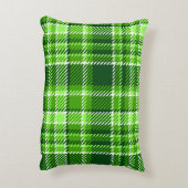 チェック模様の緑色パターン アクセントクッション (裏面(縦))