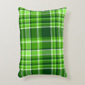チェック模様の緑色パターン アクセントクッション (正面(垂直))