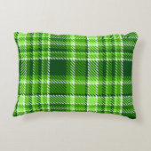 チェック模様の緑色パターン アクセントクッション (裏面)