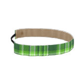 チェック模様の緑色パターン アスレチックヘッドバンド (左)