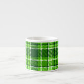 チェック模様の緑色パターン エスプレッソカップ (正面)
