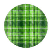 チェック模様の緑色パターン カッティングボード (正面)