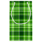 チェック模様の緑色パターン スモールペーパーバッグ (裏面)