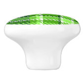 チェック模様の緑色パターン セラミックノブ (側面)
