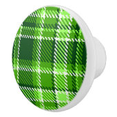 チェック模様の緑色パターン セラミックノブ (右)