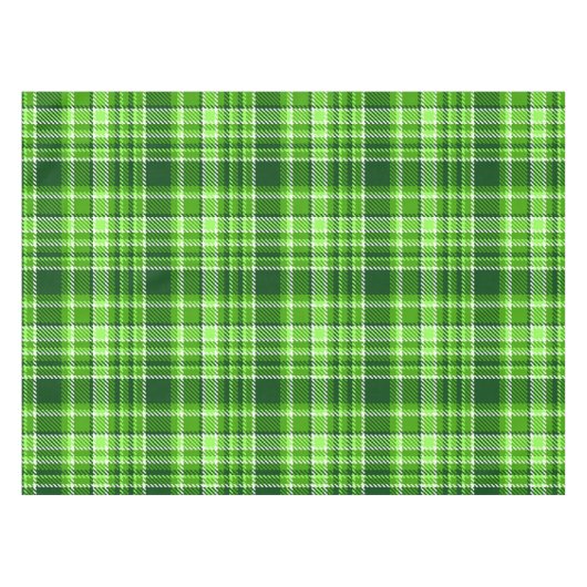 チェック模様の緑色パターン テーブルクロス (正面(横))