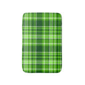 チェック模様の緑色パターン バスマット (正面縦)