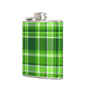 チェック模様の緑色パターン フラスク (左)
