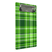 チェック模様の緑色パターン ミニクリップボード (アングル)