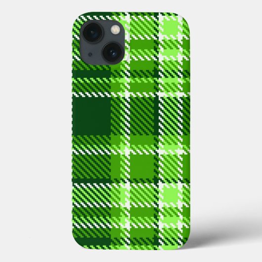 チェック模様の緑色パターン Case-Mate iPhoneケース (裏面)