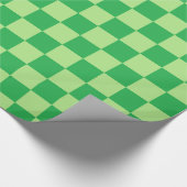 チェック模様の緑 ラッピングペーパー (角)