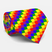 チェック模様の虹のプライドのタイ- ネクタイ (ロール)