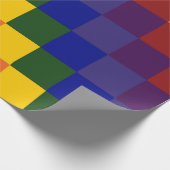 チェック模様の虹の包装紙 ラッピングペーパー (角)