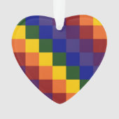 チェック模様の虹 オーナメント (正面)