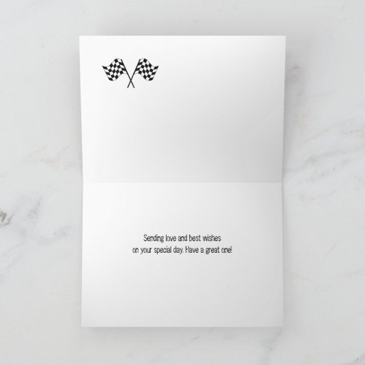 チェック模様の詳細を競争させる父の日の市販車 カード (内部)