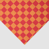 チェック模様の赤いおよびオレンジ 薄葉紙 (詳細)