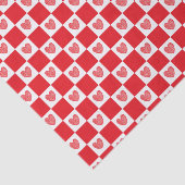 チェック模様の赤いハート 薄葉紙 (詳細)