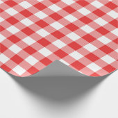チェック模様の赤と白 ラッピングペーパー (角)