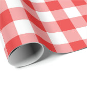 チェック模様の赤と白 ラッピングペーパー (ロールコーナー)