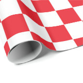 チェック模様の赤と白 ラッピングペーパー (ロールコーナー)