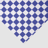 チェック模様の青および白い 薄葉紙 (詳細)
