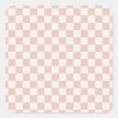 チェック淡い色のベージュ市松模様にパターンのチェッカー スクエアシール (正面)