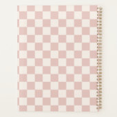 チェック淡い色のベージュ市松模様にパターンのチェッカー プランナー手帳 (裏面)