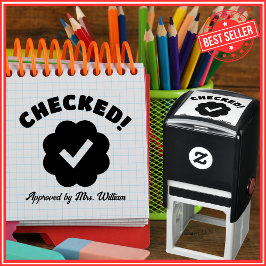 チェック済み作業確認ティック先生 セルフインキングスタンプ