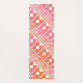 チェック済み、チェック – ピンク、オレンジ、クリーム ヨガマット (裏面)